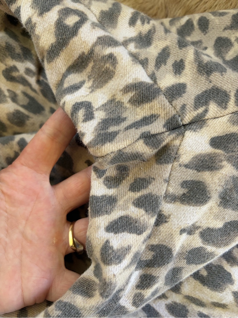 aerie Leopard Print ohSnap-Up Sweatshirt and Trouser in Cake Batter (Set) - Picture 8 of 16
